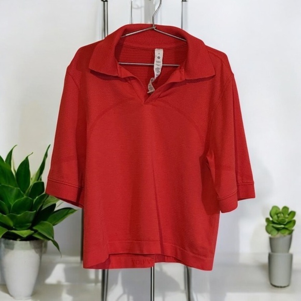 Lululemon Swiftly Tech Short Sleeve Polo Red‎ 0 Women Activewear Golf Tennis